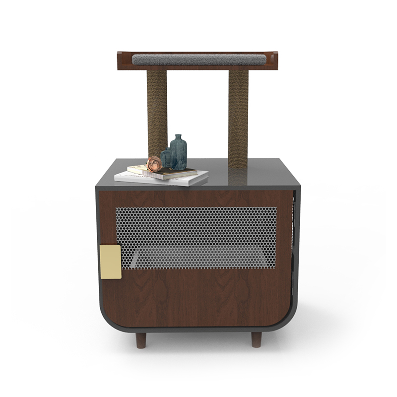 Sangkar perabot bilik mandi tersembunyi kayu dengan kabinet sampah