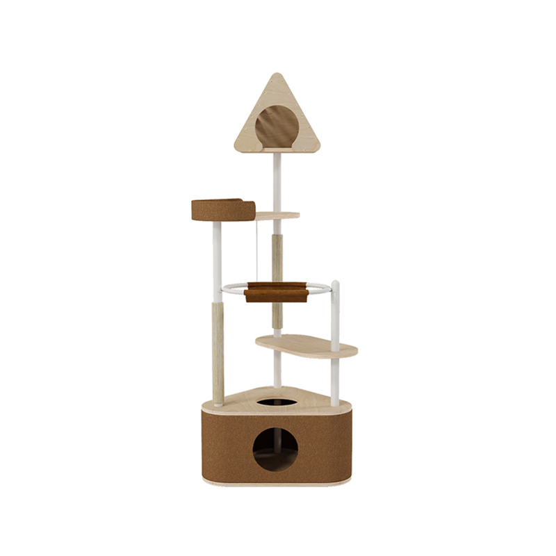 Minimalis Geometric Cute Wooden Tower Tower Indoor Condo Nest Tree