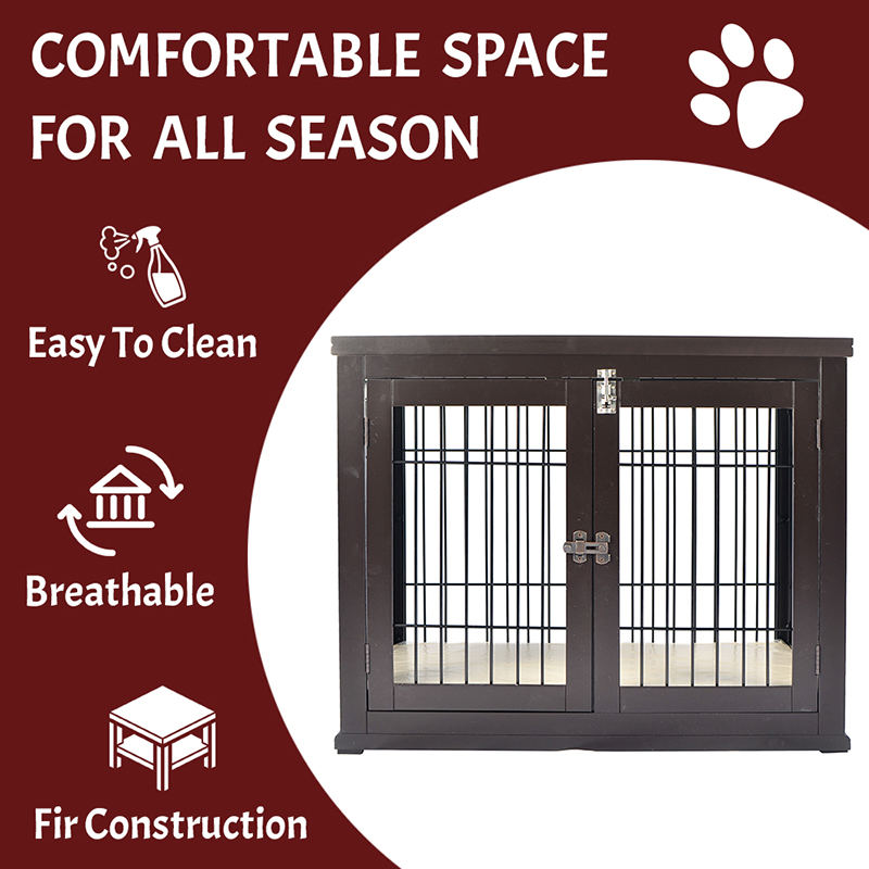 Sangkar anjing gaya perabot kayu besar Sangkar anjing gaya perabot kayu besar