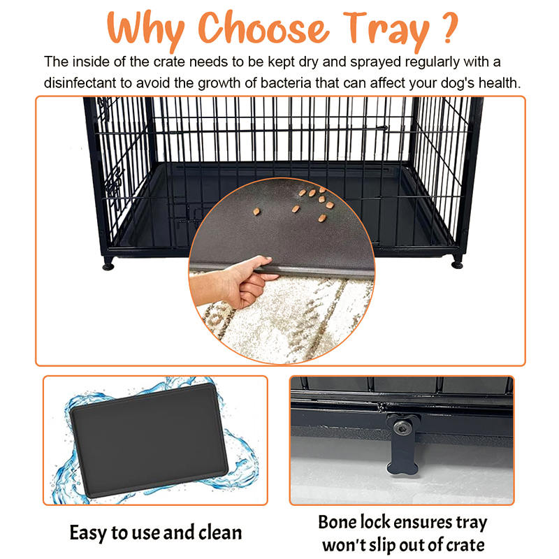 Sangkar anjing perabot kayu besar dengan dulang yang boleh ditanggalkan Sangkar anjing perabot kayu besar dengan dulang yang boleh ditanggalkan