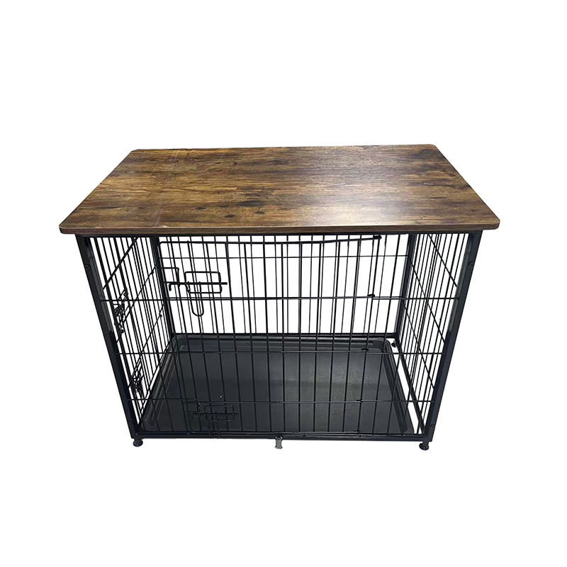 Sangkar anjing perabot kayu besar dengan dulang yang boleh ditanggalkan Sangkar anjing perabot kayu besar dengan dulang yang boleh ditanggalkan