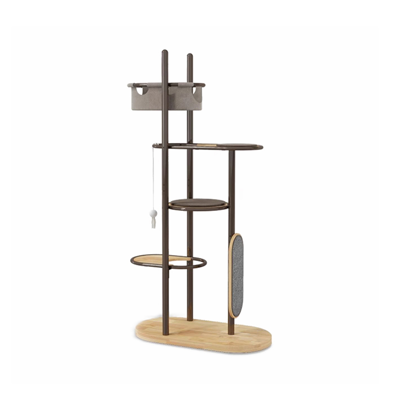 Lantai ke siling tinggi getah kayu kucing pokok menara kondo dengan bakul tidur