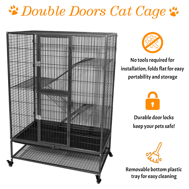 Tugas berat besar 2/3/4 tiub tiub dalaman logam sangkar dengan roda Tugas berat besar 2/3/4 tiub tiub dalaman logam sangkar dengan roda