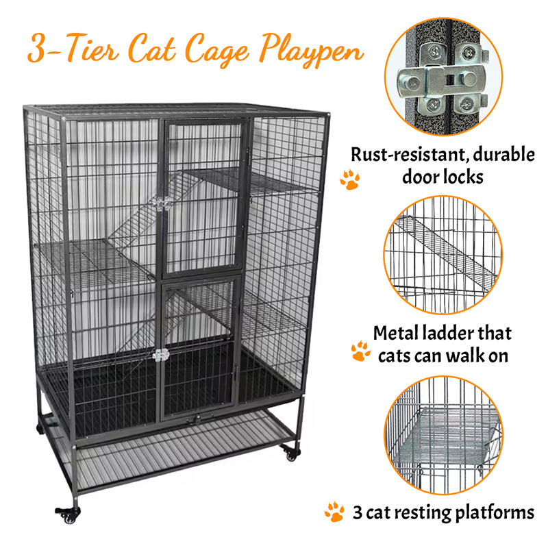 Tugas berat besar 2/3/4 tiub tiub dalaman logam sangkar dengan roda Tugas berat besar 2/3/4 tiub tiub dalaman logam sangkar dengan roda
