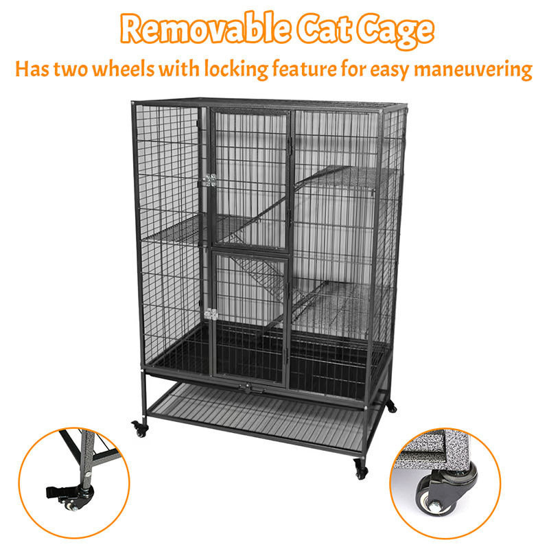 Tugas berat besar 2/3/4 tiub tiub dalaman logam sangkar dengan roda Tugas berat besar 2/3/4 tiub tiub dalaman logam sangkar dengan roda