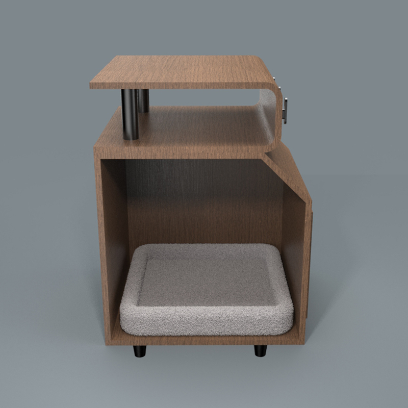 Katil haiwan peliharaan kayu katil dengan papan menggaru Katil haiwan peliharaan kayu katil dengan papan menggaru