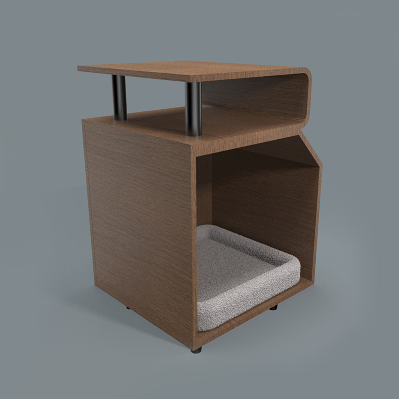 Katil haiwan peliharaan kayu katil dengan papan menggaru Katil haiwan peliharaan kayu katil dengan papan menggaru