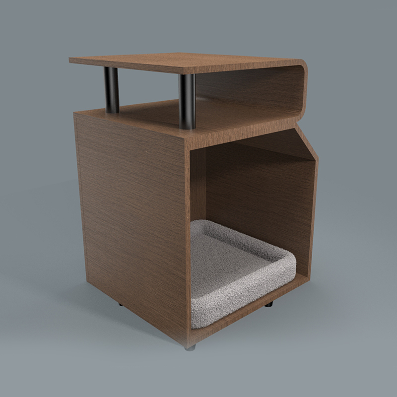 Katil haiwan peliharaan kayu katil dengan papan menggaru Katil haiwan peliharaan kayu katil dengan papan menggaru