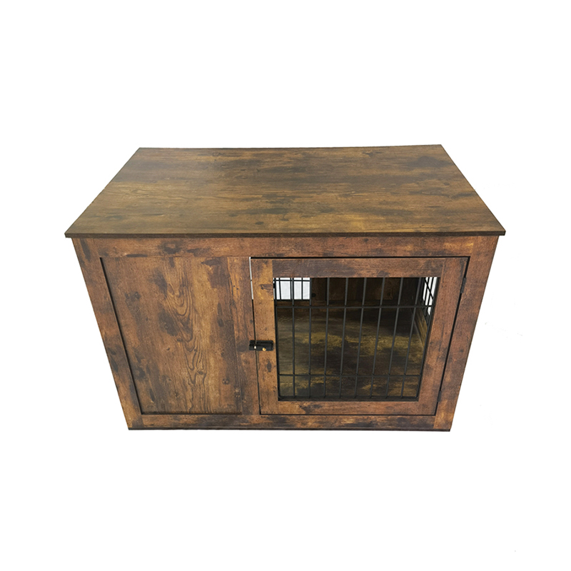 Double Door Door Rustic Wooden Furniture Style Dog Cage
