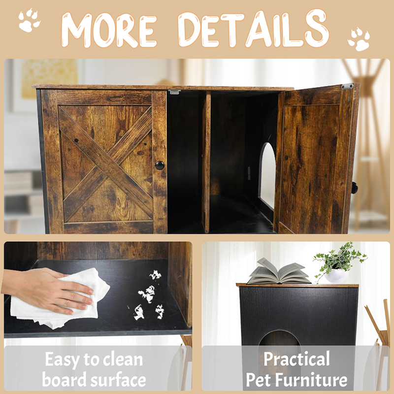 Sangkar Kucing Perabot Dalaman dengan Kabinet Sampah Pembahagi Sangkar Kucing Perabot Dalaman dengan Kabinet Sampah Pembahagi