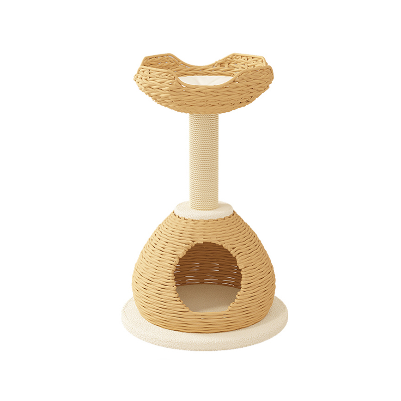Menara Kertas Kraft Moden Tower Woven Climbing Scratcher Post Cat Tree
