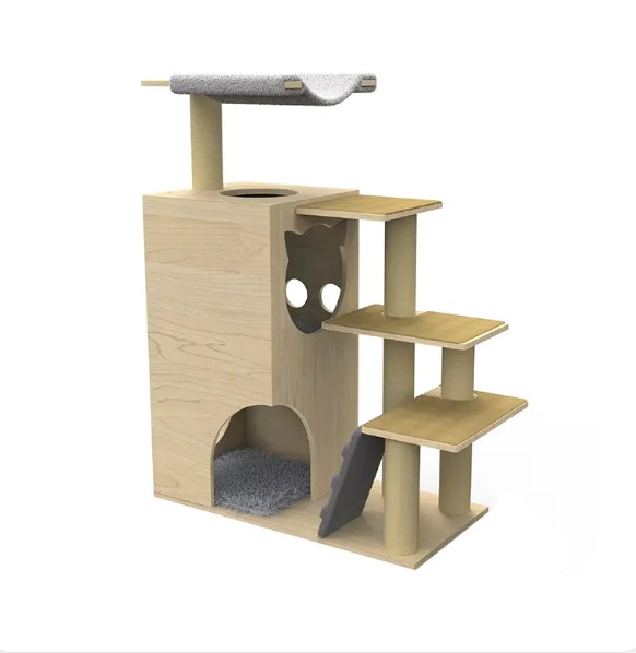 Mengapa memilih kayu dan kutub sisal yang mesra alam sebagai bahan utama menara kayu Condo Cat Tree Climbing Frame?
